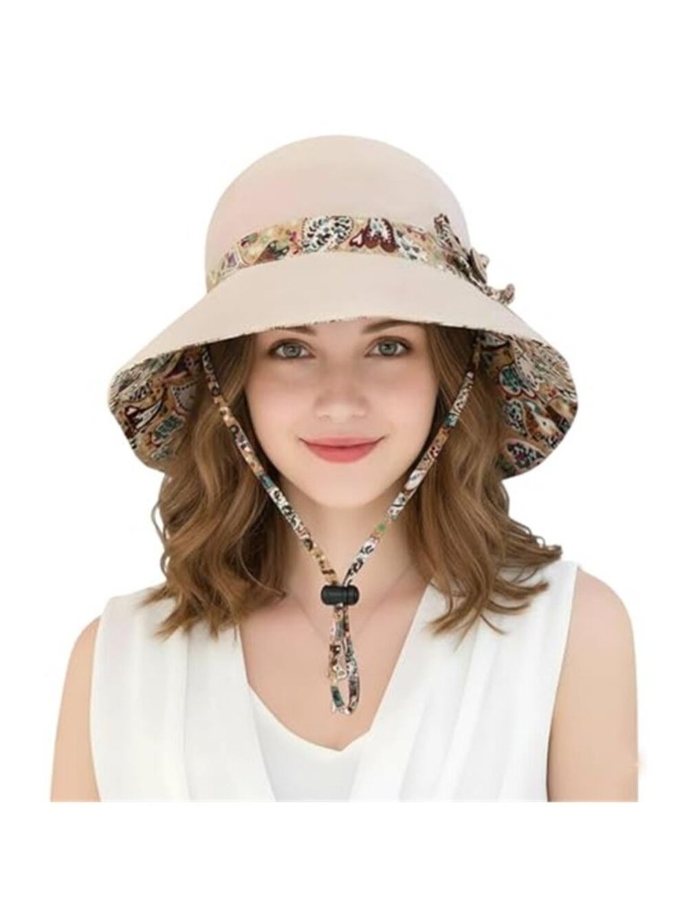 Women's Bohemian Reversible Sun Hat Wide Brim Fishing Hat